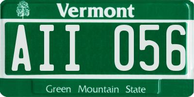 VT license plate AII056