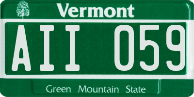 VT license plate AII059