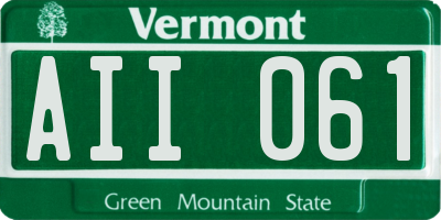 VT license plate AII061