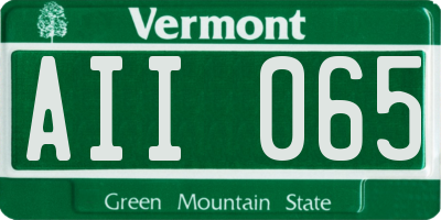 VT license plate AII065