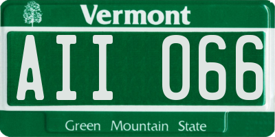 VT license plate AII066