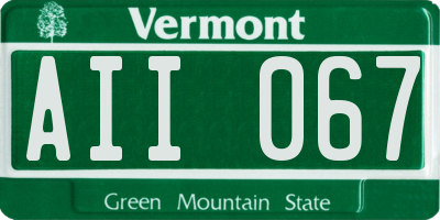 VT license plate AII067