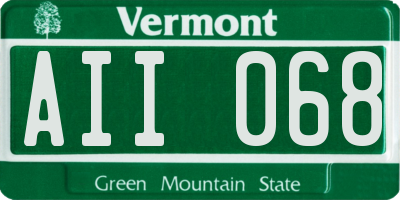 VT license plate AII068