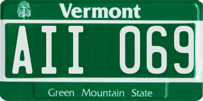 VT license plate AII069