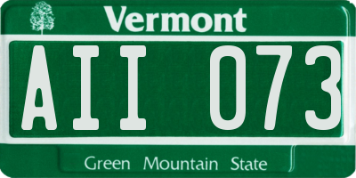 VT license plate AII073
