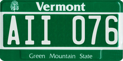 VT license plate AII076