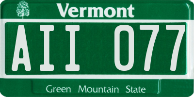 VT license plate AII077