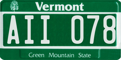 VT license plate AII078