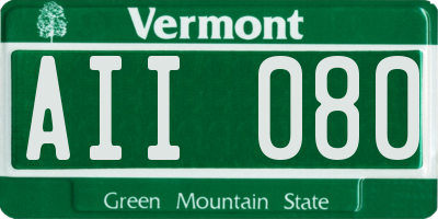 VT license plate AII080