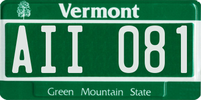 VT license plate AII081