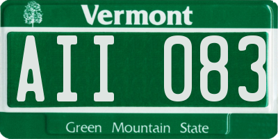 VT license plate AII083