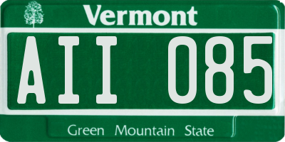 VT license plate AII085