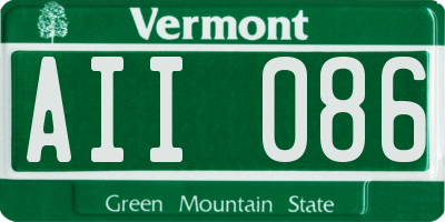 VT license plate AII086