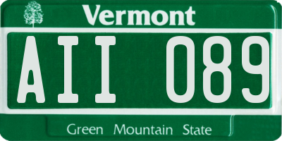 VT license plate AII089