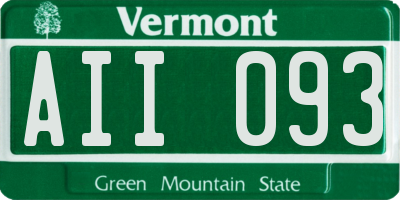 VT license plate AII093