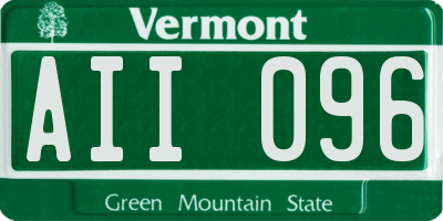 VT license plate AII096