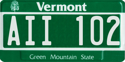 VT license plate AII102