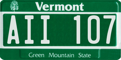 VT license plate AII107