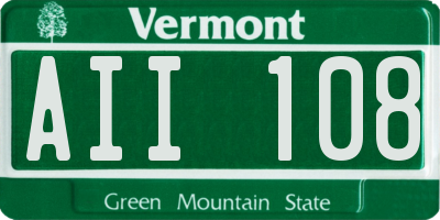 VT license plate AII108