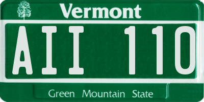 VT license plate AII110