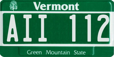 VT license plate AII112
