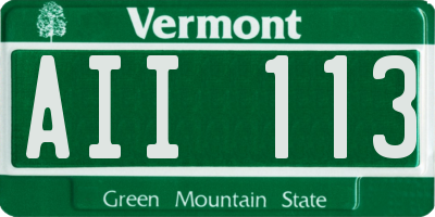 VT license plate AII113