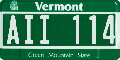 VT license plate AII114
