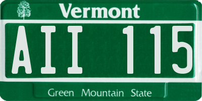 VT license plate AII115