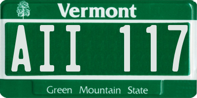 VT license plate AII117