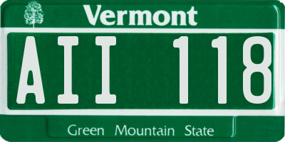 VT license plate AII118