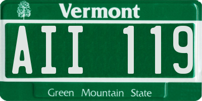 VT license plate AII119