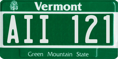 VT license plate AII121