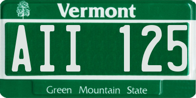 VT license plate AII125