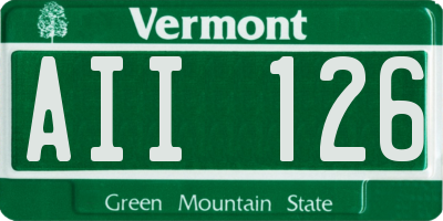 VT license plate AII126