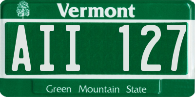VT license plate AII127