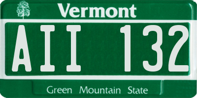 VT license plate AII132