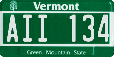 VT license plate AII134