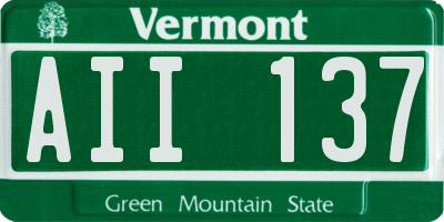 VT license plate AII137