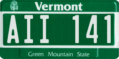 VT license plate AII141