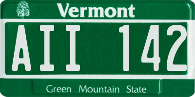 VT license plate AII142