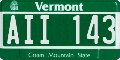 VT license plate AII143