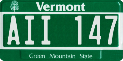 VT license plate AII147