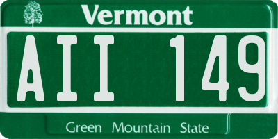 VT license plate AII149