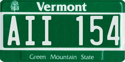 VT license plate AII154