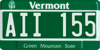 VT license plate AII155