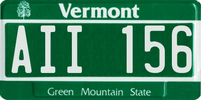 VT license plate AII156