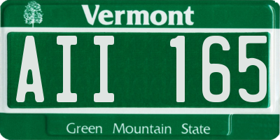 VT license plate AII165