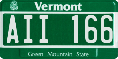 VT license plate AII166