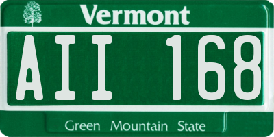 VT license plate AII168
