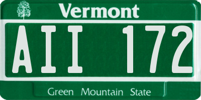 VT license plate AII172